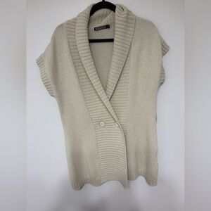 Cream Women's Sweater with Shawl Collar